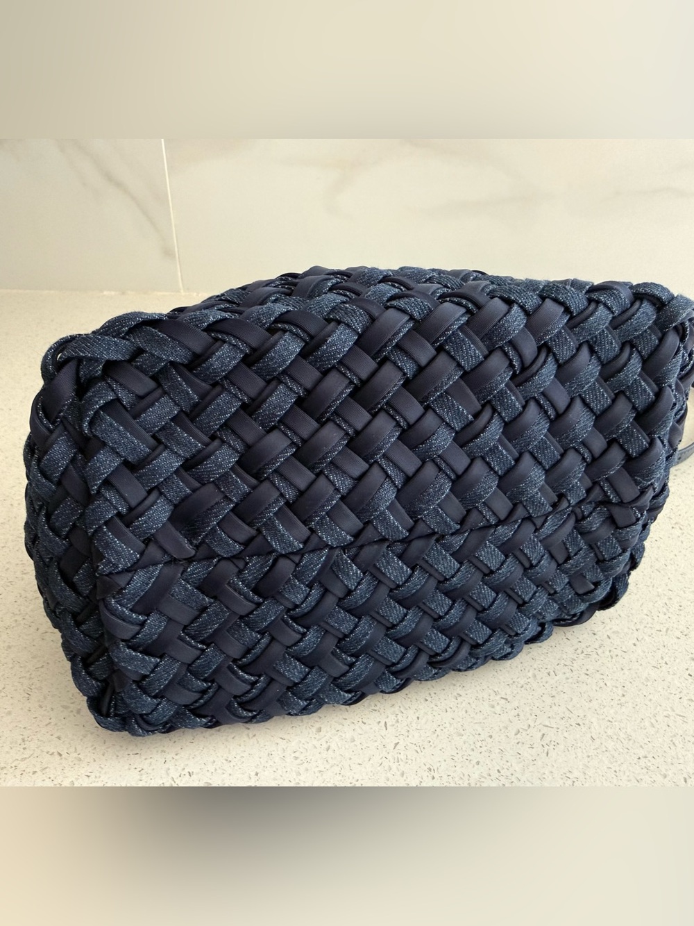 NAGHEDI Gramercy Double Weave Bucket Bag Denim Indigo - Picture 7 of 9